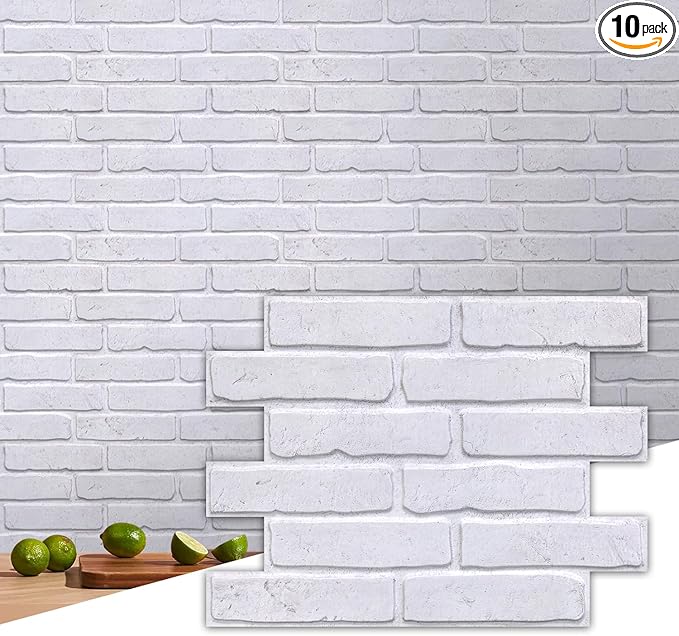 Commomy 3D Peel and Stick Brick, Ultralight Thin PVC Faux Brick Wall Panels by CommomyDecor