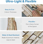 COMSTICKC 3D Peel and Stick Faux Stone Wall Sticker, Ultra-Light Thin PVC Rock - Image 4