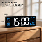 Digital Wall Clocks for Classroom, Temperature, Night Light for Living Room - Image 2