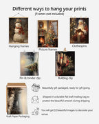 KBKBART Christmas Wall Art Prints Set of 10, Winter Christmas Picture Wall - Image 3