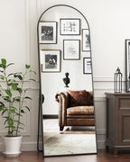 Antok 65" x22” Arched Full Length Floor Mirror, Free Standing/Wall Mount/Leaning by AntokMirror