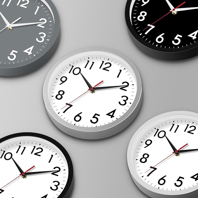 DAXSMY 12 Inch Wall Clock Battery Operated Silent Non Ticking Analog Modern - Image 2