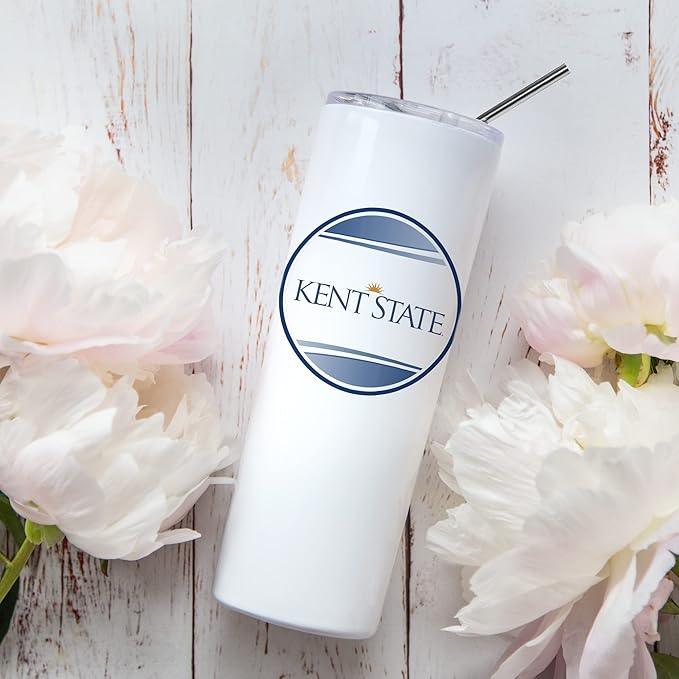 Kent State University Skinny Tumbler, Water Tumbler, Stainless Steel Tumbler, Tumbler Cup, Tumbler with Straw and Lid, Double Wall, Stainless Tumbler (Kent State University #6)
