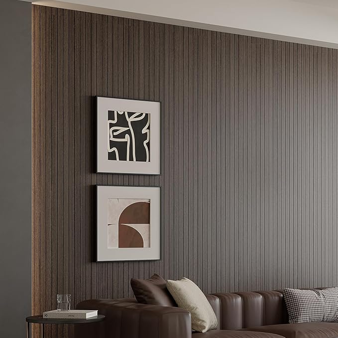 Yutianli PVC Slat Wall Panel Peel and Stick 118"x 15.7" Faux Wood Slat Panel - Image 2
