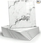 Chejiaye 10pcs Marble Peel and Stick Backsplash Waterproof Washroom Wall Panels by Chejiaye