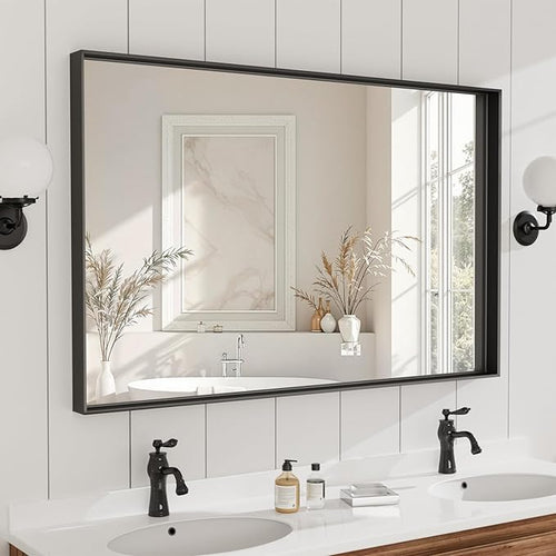 48”x 36” Black Bathroom Mirrors by Dimelax