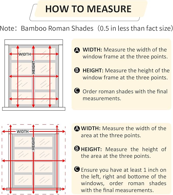 Cordless Bamboo Roman Shades 25x64in, Light Filtering Bamboo Blinds - Image 5