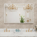 LOAAO 40x30 Inch White Metal Framed Bathroom Mirror - Image 8