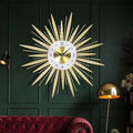 23 inch Gold Starburst Wall Clock, Silent Non-Ticking Large Modern Starburst by Wecreatemoderndesign