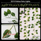 suddus Vine with Fairy Lights Battery Operated, 33ft100 LED Pothos String - Image 5