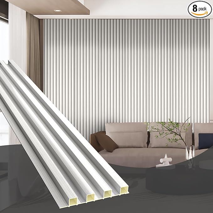 OUZUGIE WPC Acoustic Slat Wall Paneling, Living Room, TV Background, Study Room by OUZUGIE