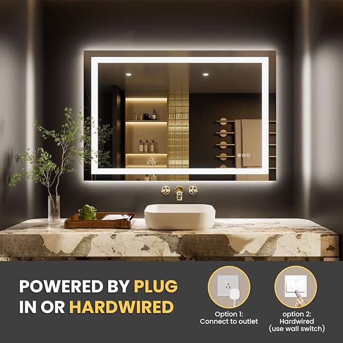 LOAAO 48"x24" LED Bathroom Mirror - Image 6