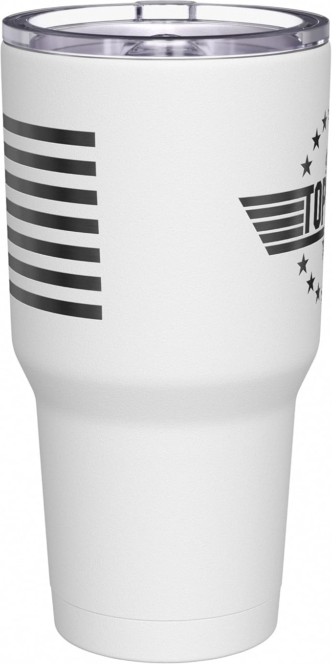 We The People Holsters - Top Dad - Coffee Tumbler - American Flag Coffee Travel Mug - Engraved Tumbler - Double Insulated Tumbler - 30 oz