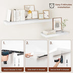 Vivelove White Floating Shelves Over Toilet, 24/36/48/55 Inch X 12 Deep Shelves - Image 7