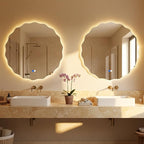 Dorlicecass Round Led Bathroom Mirror- 32" Wavy Vanity Mirror - Image 7