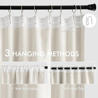 MIULEE Ivory Back Tab Blackout Curtains 120 Inch Long 2 Panels Set - Image 3