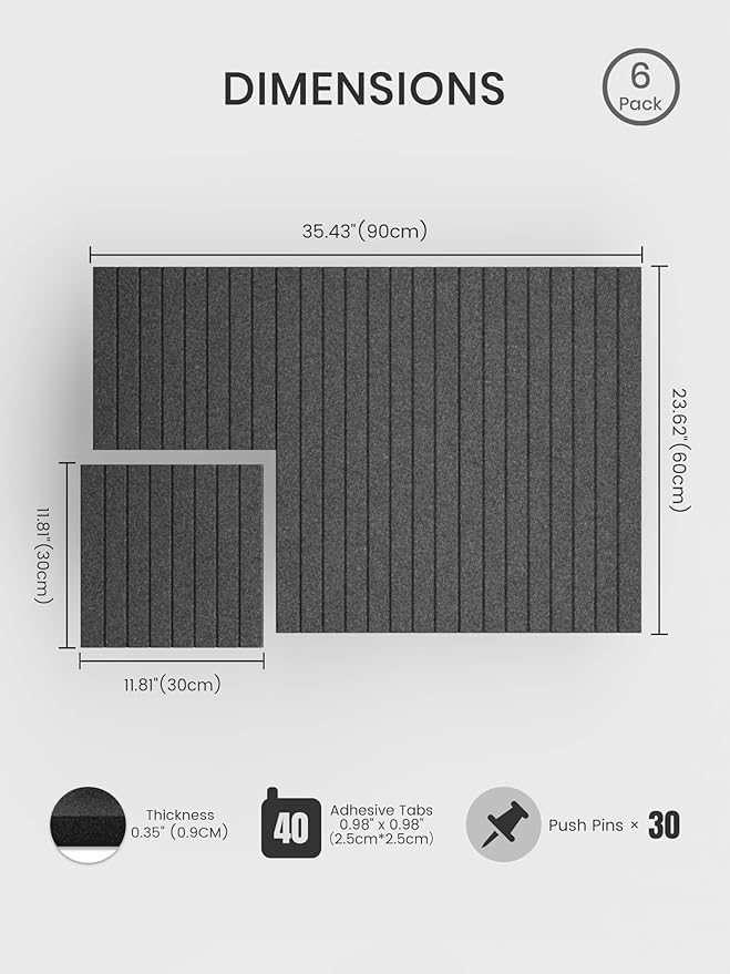 Bumusty Large Cork Board Alternative-36 x 24" Felt Bulletin Board Tiles - Image 2