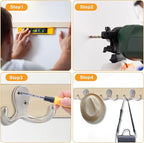 25 Pack Coat Hooks Wall Hooks for Hanging, Heavy Duty Double Prong Metal Hook - Image 7