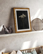 InSimSea Gold Bamboo Framed Canvas Wall Art, Retro Dark Dried Wildflower - Image 4