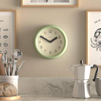 JONES CLOCKS® Fuze wall Clock | Small Round Clock | Matcha Green | Playful - Image 2