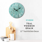 12 Inch Teal Wall Clock - Image 4