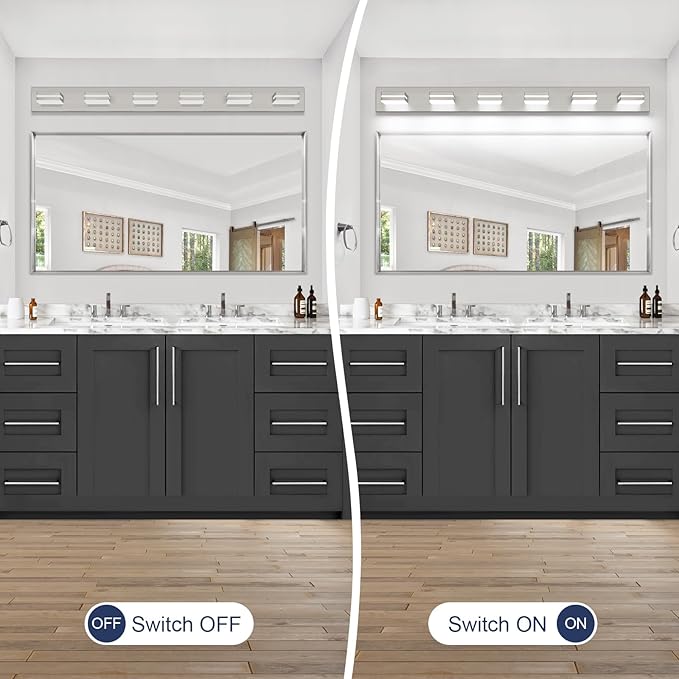 SineRise LED Modern Bathroom Vanity Light Fixtures, Brushed Nickel Modern - Image 5