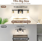 3-Light Bathroom Light Fixtures, Classic Wall Light Fixture - Image 6