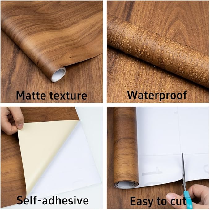 Decoroom Wood Contact Paper Peel and Stick, Thicken Vintage Wood Grain Contact - Image 4