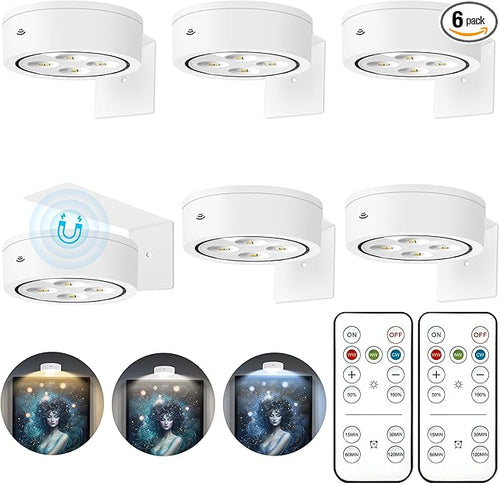 6Pcs Picture Light Battery Operated, Magnetic Led Painting Light by Kandicyar