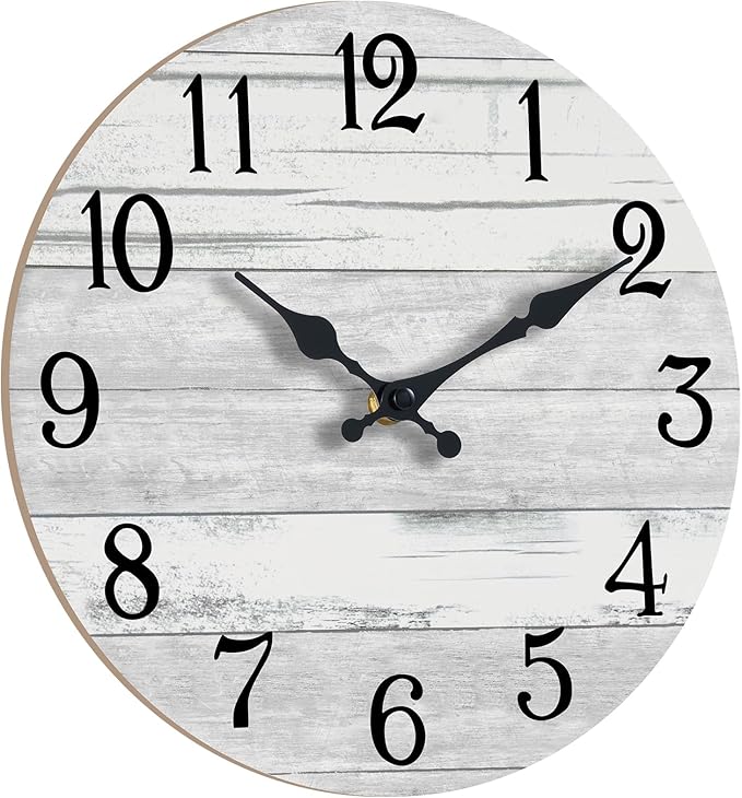 KECYET Wall Clock Battery Operated 12 Inch Gray Silent Non Ticking Country - Image 3
