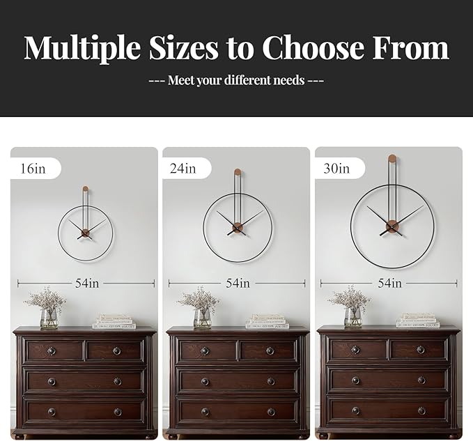 Large Wall Clock 24 Inch, Modern Silent Non-Ticking Clocks - Image 6