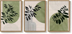 Framed Boho Botanical Wall Art for Living Room, 3 Piece Modern Green Bohemian - Image 9