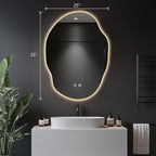 LED Bathroom Mirror with Lights, 25x35 in Asymmetrical Led Bathroom Mirror - Image 7
