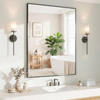 Koonmi Black Mirrors for Wall, 24x36 Inch Bathroom Mirror, Rectangular Wall by KOONMI