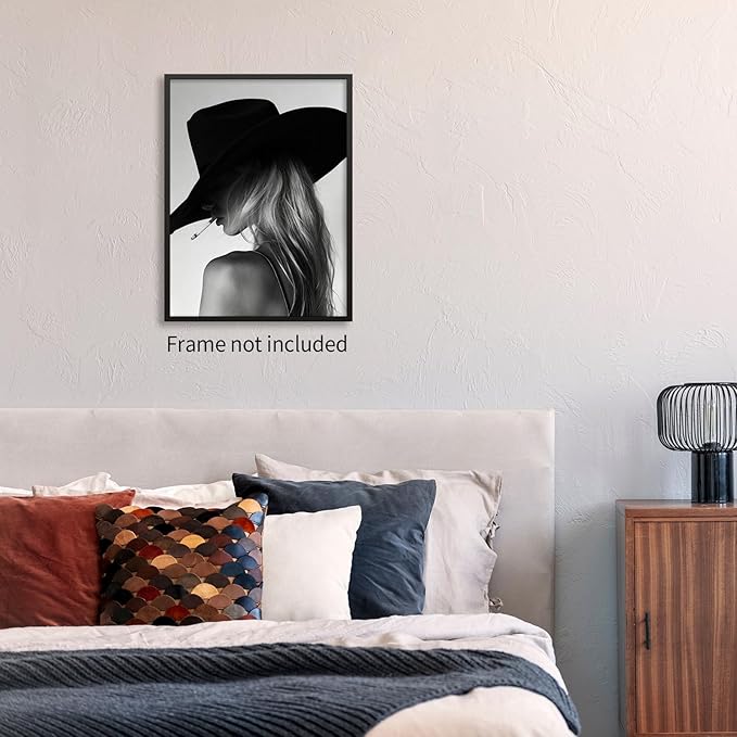 FuSatisYilife Trendy Black And White Wall Art Cool Western Woman Smoking Prints - Image 4