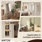 Antok 48"x14" Over the Door Mirror, Full Length Mirror Door Hanging - Image 9