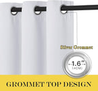 NICETOWN Greyish White Living Room Curtain, Room Darkening Grommet Thermal - Image 2