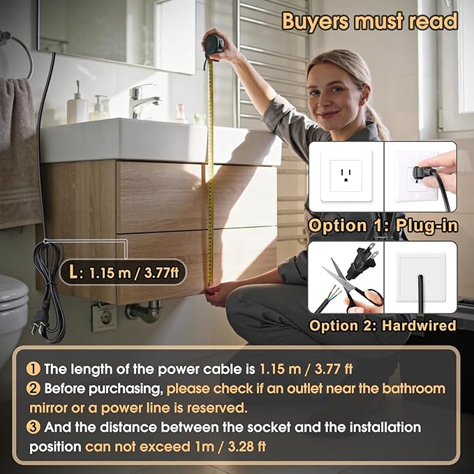 20x28 LED Bathroom Mirror with Lights Oval, Lighted Bathroom Vanity Mirror - Image 8