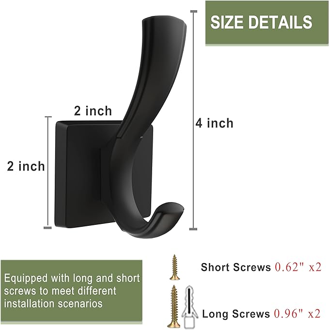 TOFIIGREM Black Towel Hooks Coat Hooks - Image 6