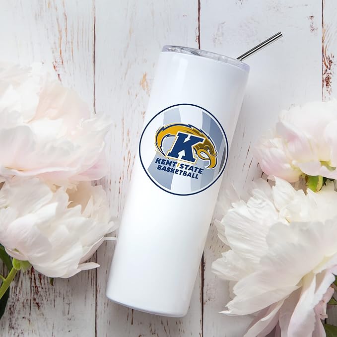 Kent State University Skinny Tumbler, Water Tumbler, Stainless Steel Tumbler, Tumbler Cup, Tumbler with Straw and Lid, Double Wall, Stainless Tumbler (Kent State University #9)