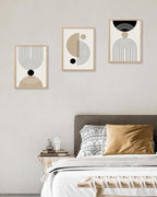 HesenDot Unframed Abstract Geometric Line Wall Art Set of 3, 12x16in Boho Mid - Image 5