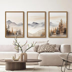 Neutral Mountain Wall Art Decor Set of 3 Forest Canvas Wall Art Poster - Image 7