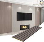 8-Pack WPC Wall Panels 118’’ x 6.3’’ 3D Slat Wall Panel Acoustic Wall Paneling by Unknown