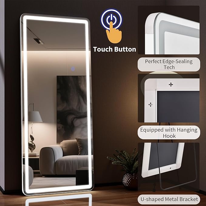 71"x26" LED Full Length Mirror – Standing Floor Mirror - Image 3