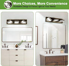 360° Rotate LED Bathroom Vanity Light Fixtures, 1300LM Acrylic Brown and Gold - Image 7