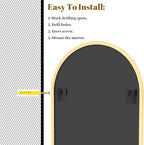 VooBang Arched Wall Mirror, 26 x 41 inch Arch Bathroom Mirror, Wall Mounted - Image 5