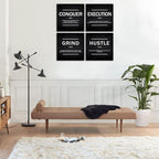 KAWAHONE Grind Hustle Execution Quotes Framed Wall Art, Success Canvas Print - Image 7