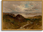 OIQArtOIQ Framed Vintage Landscape Wall Art Coast Natural Scenery Oil Painting by OIQArtOIQ