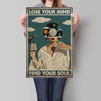 YuzhongART Vintage Lose Your Mind Find Your Soul Poster Mental Health Quote - Image 2