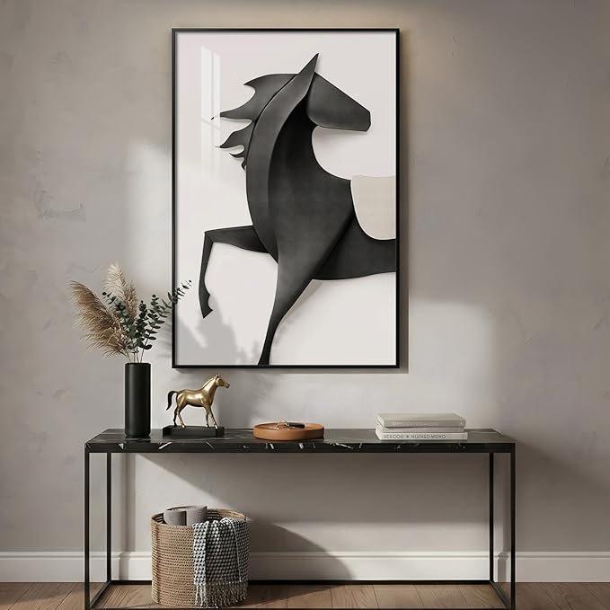 Large Framed Modern Black and White Wall Art, Contemporary Animal artwork Prints - Image 4